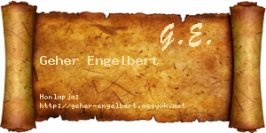 Geher Engelbert névjegykártya